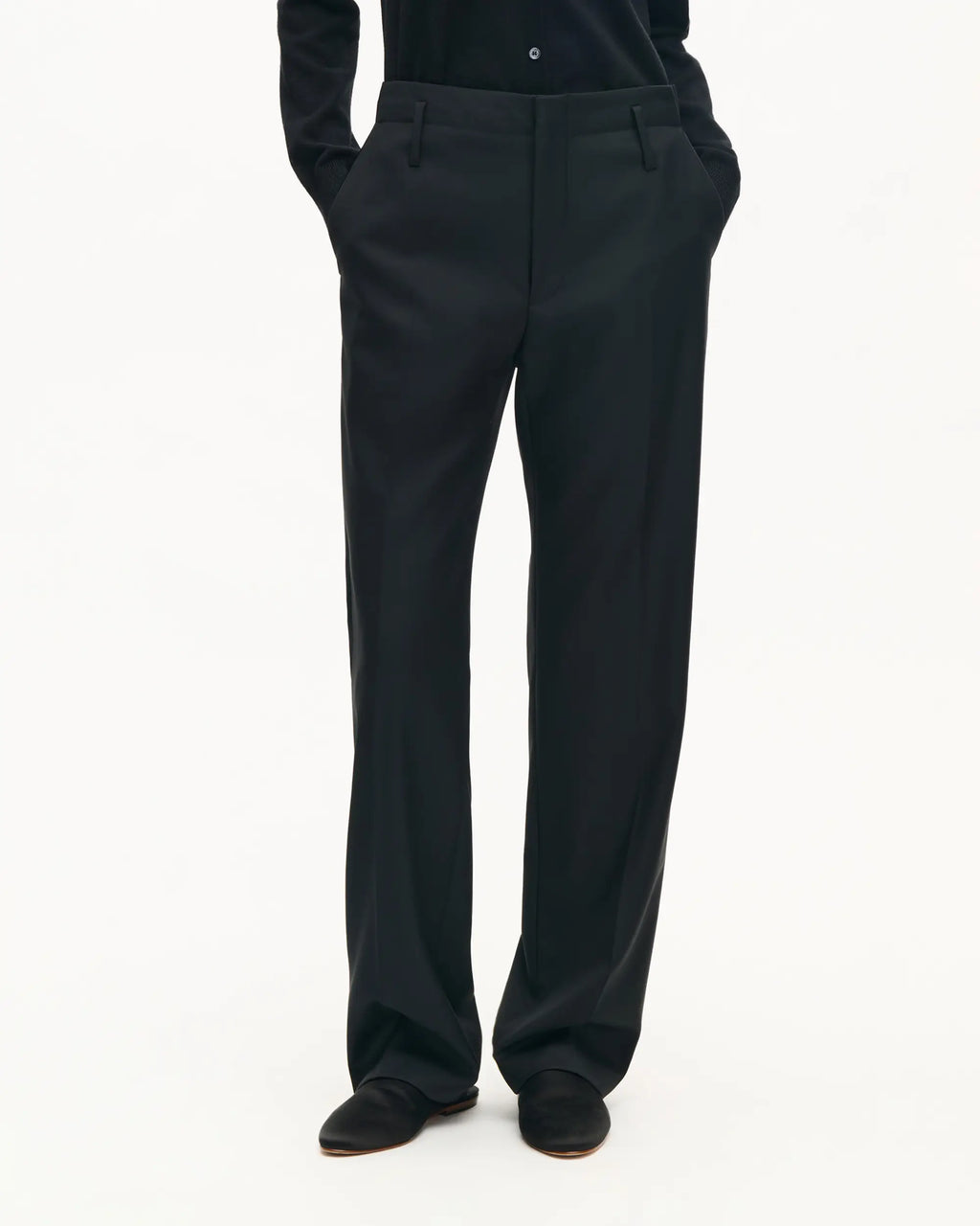 Pantalon droit en laine vierge