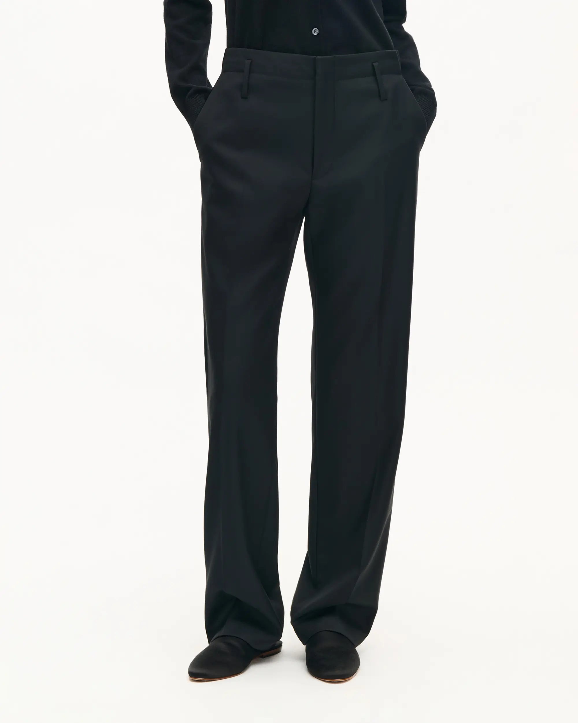 Pantalon droit en laine vierge