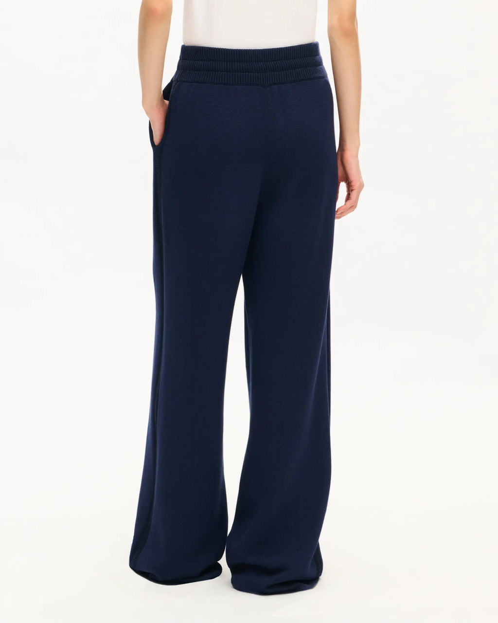 Pantalon droit coton et laine