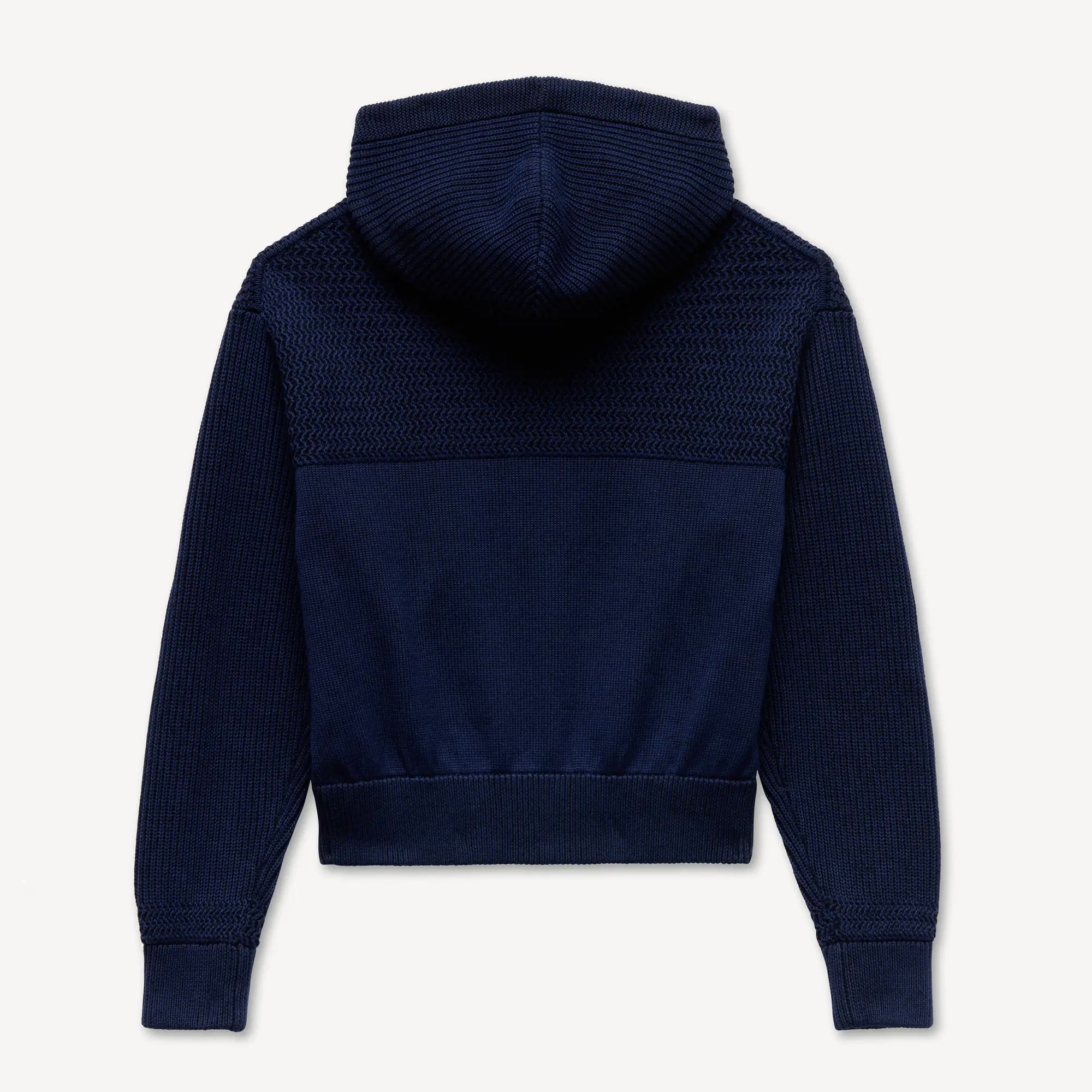 Sweat-shirt à capuche en maille coton et laine