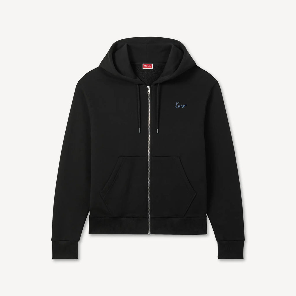 Sweat-shirt à capuche zippé brodé