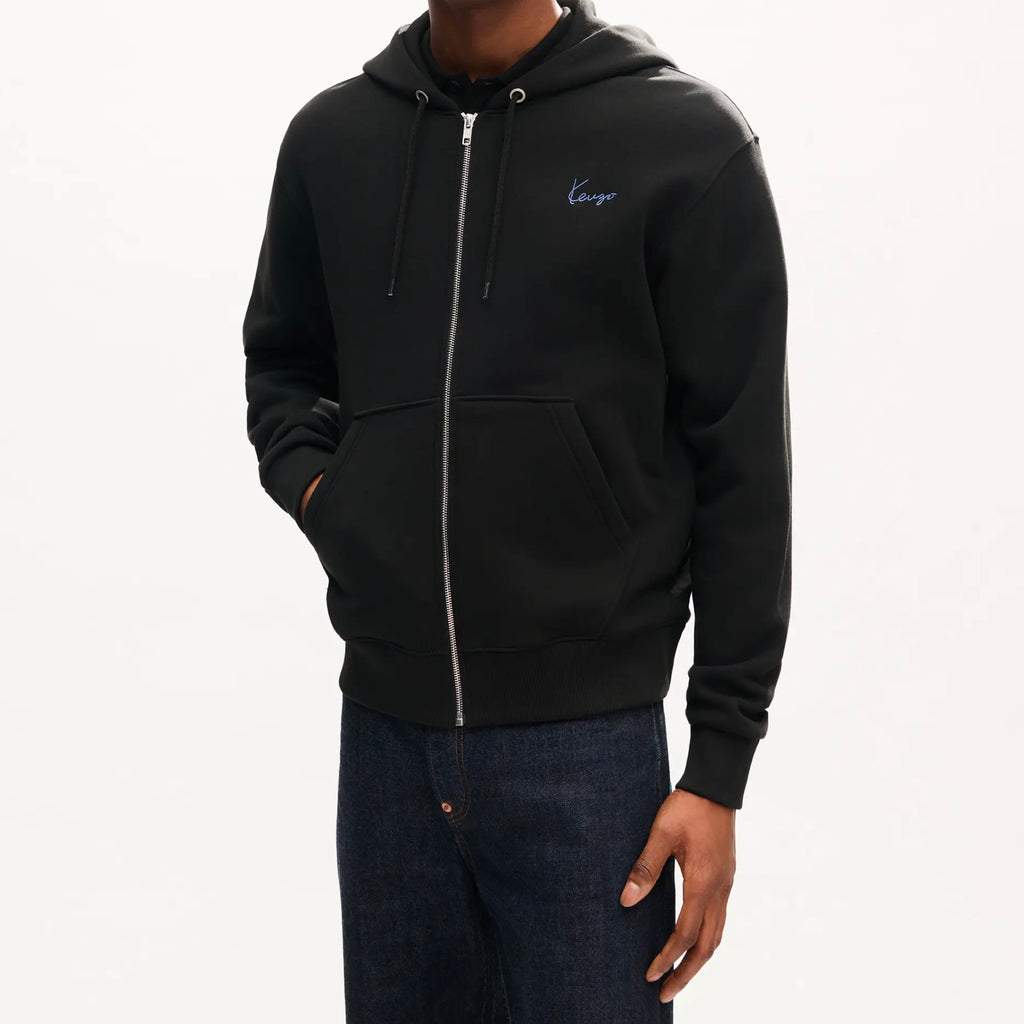 Sweat-shirt à capuche zippé brodé