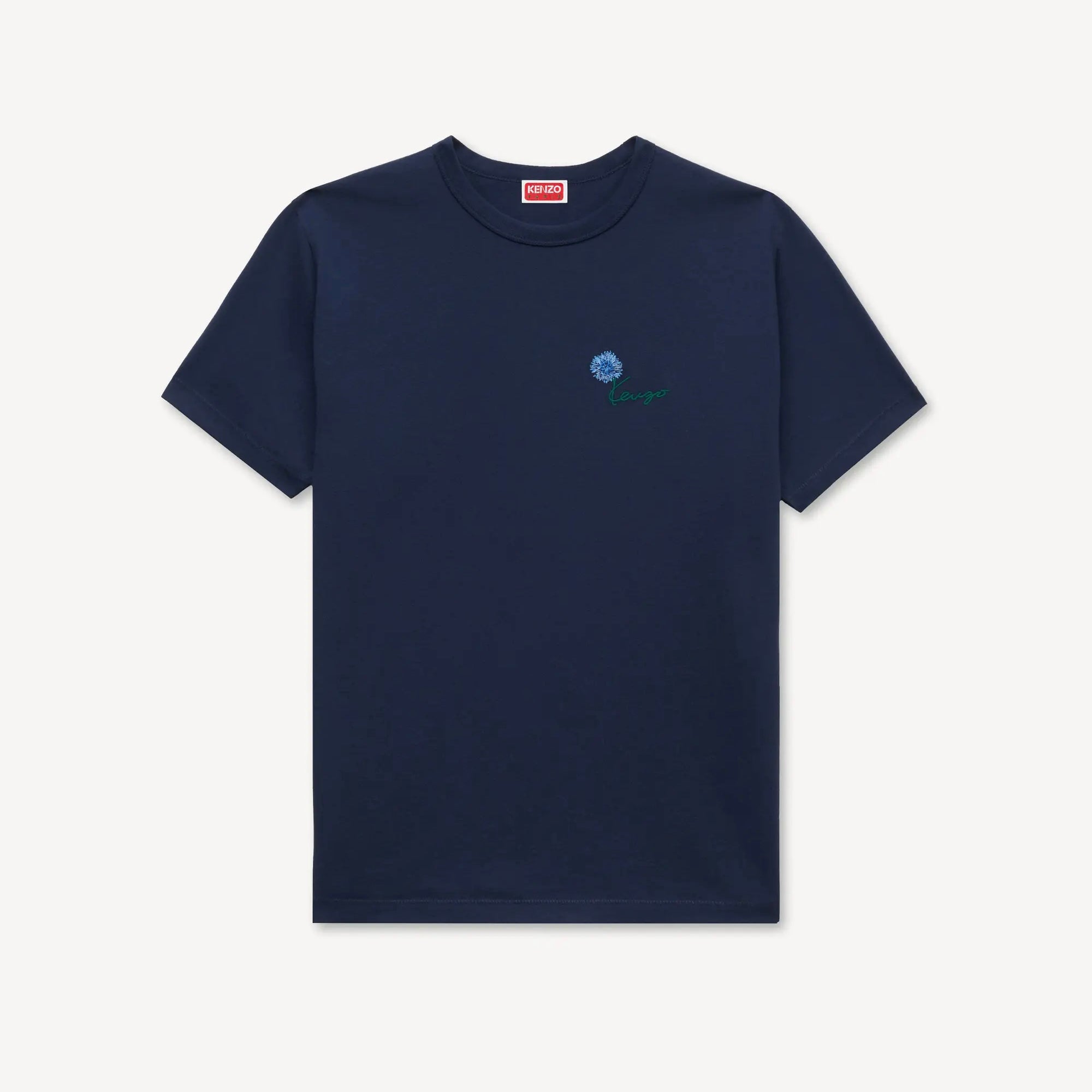 Tee shirt bleu brodé Tulip en coton