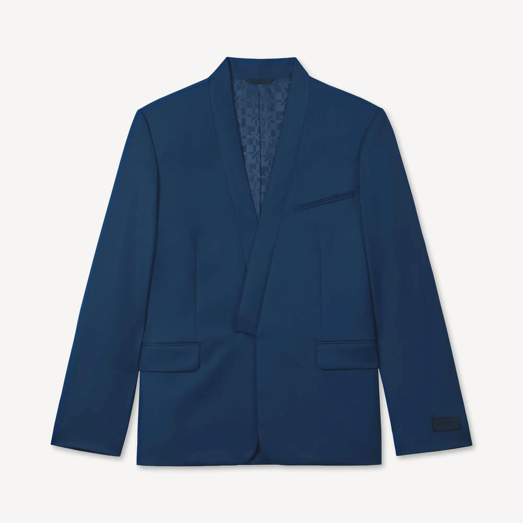 Veste de costume kimono a simple boutonnage en laine vierge