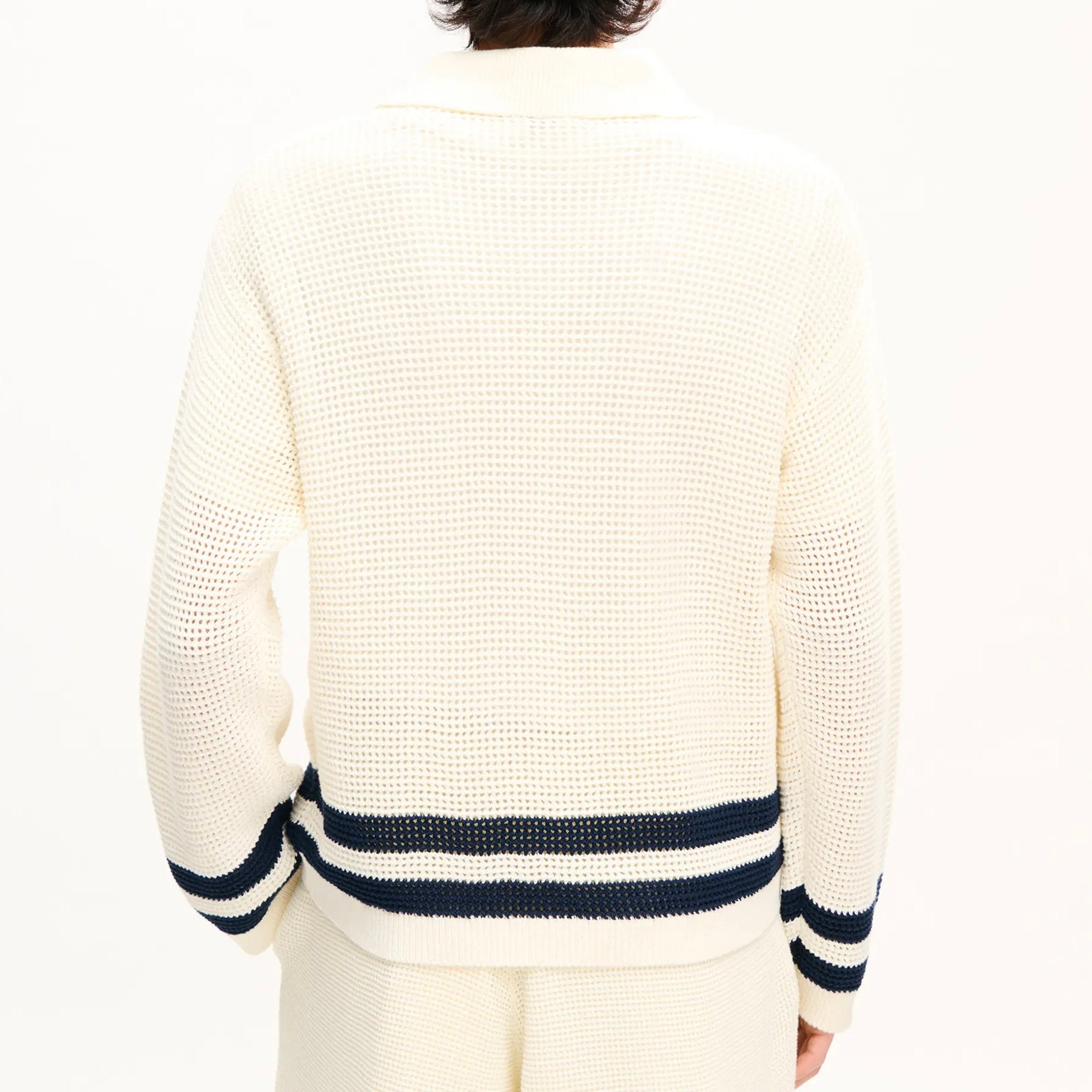 Cardigan à col polo en crochet