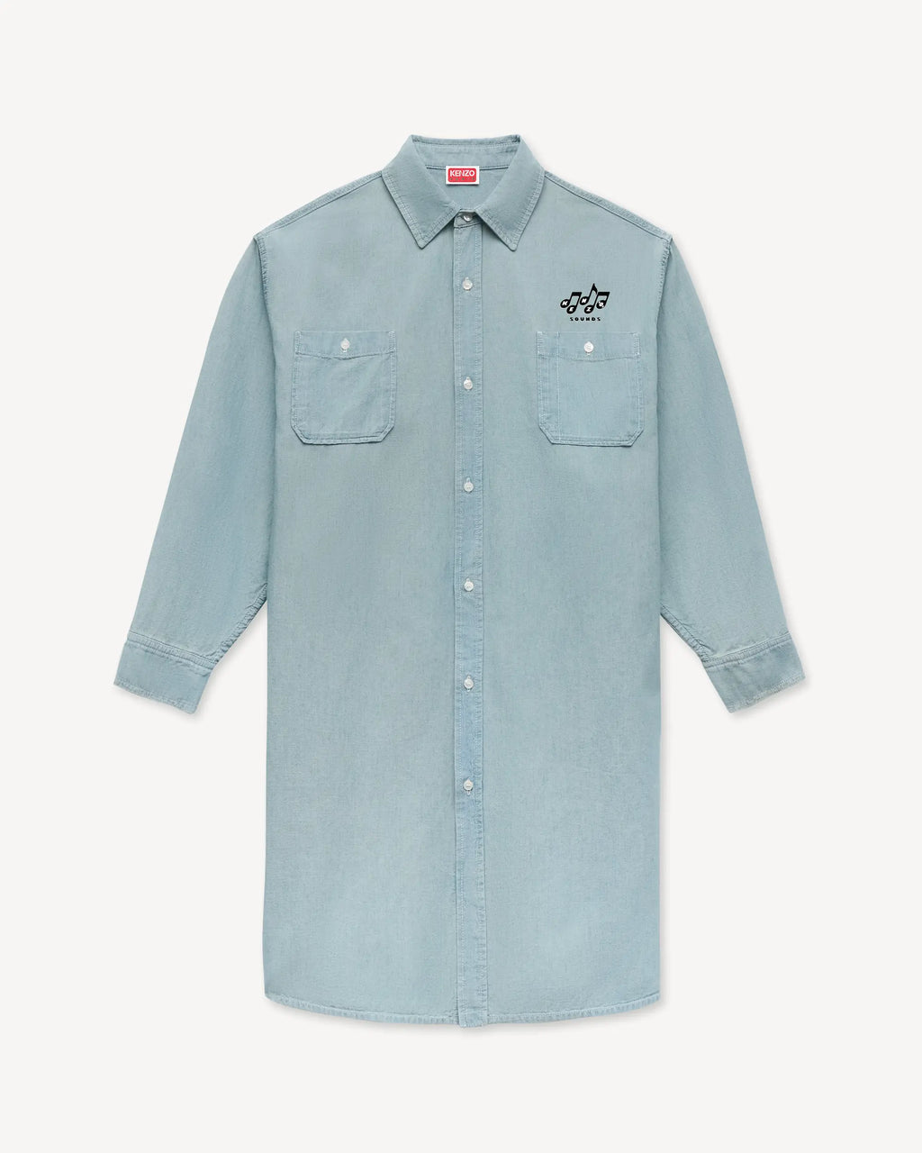 Robe chemise oversize « Kenzo Sounds » en chambray délavé