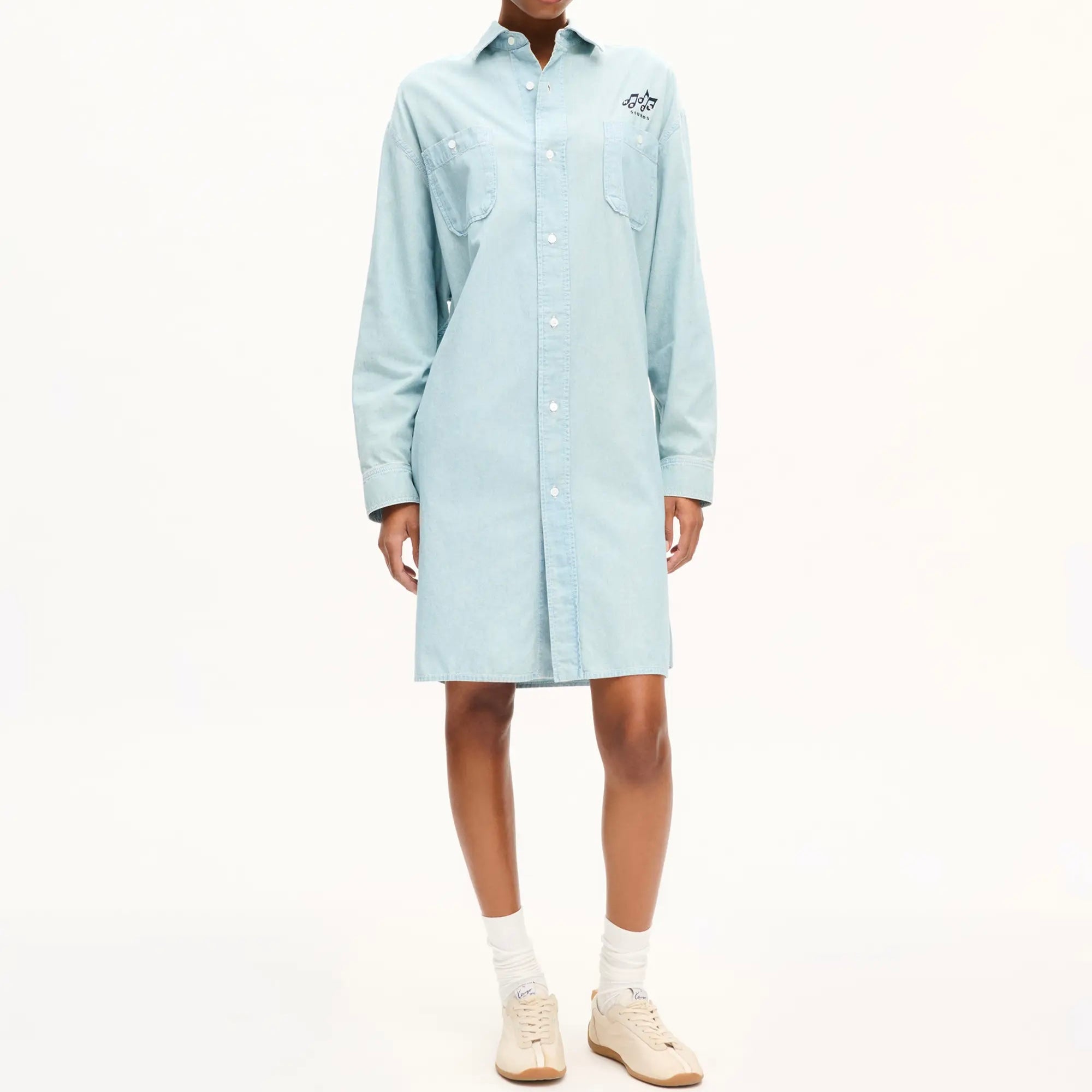 Robe chemise oversize « Kenzo Sounds » en chambray délavé
