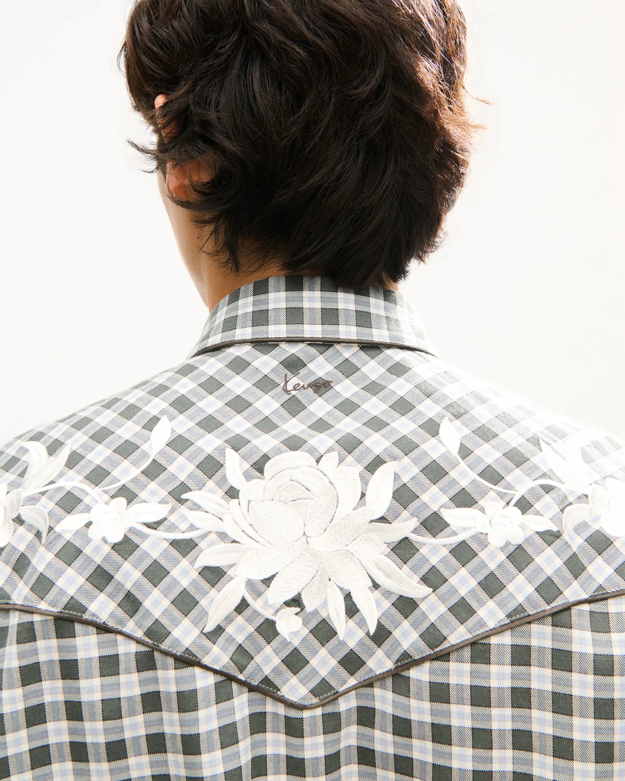 Chemise western brodée Kenzo Wildflower en coton et laine