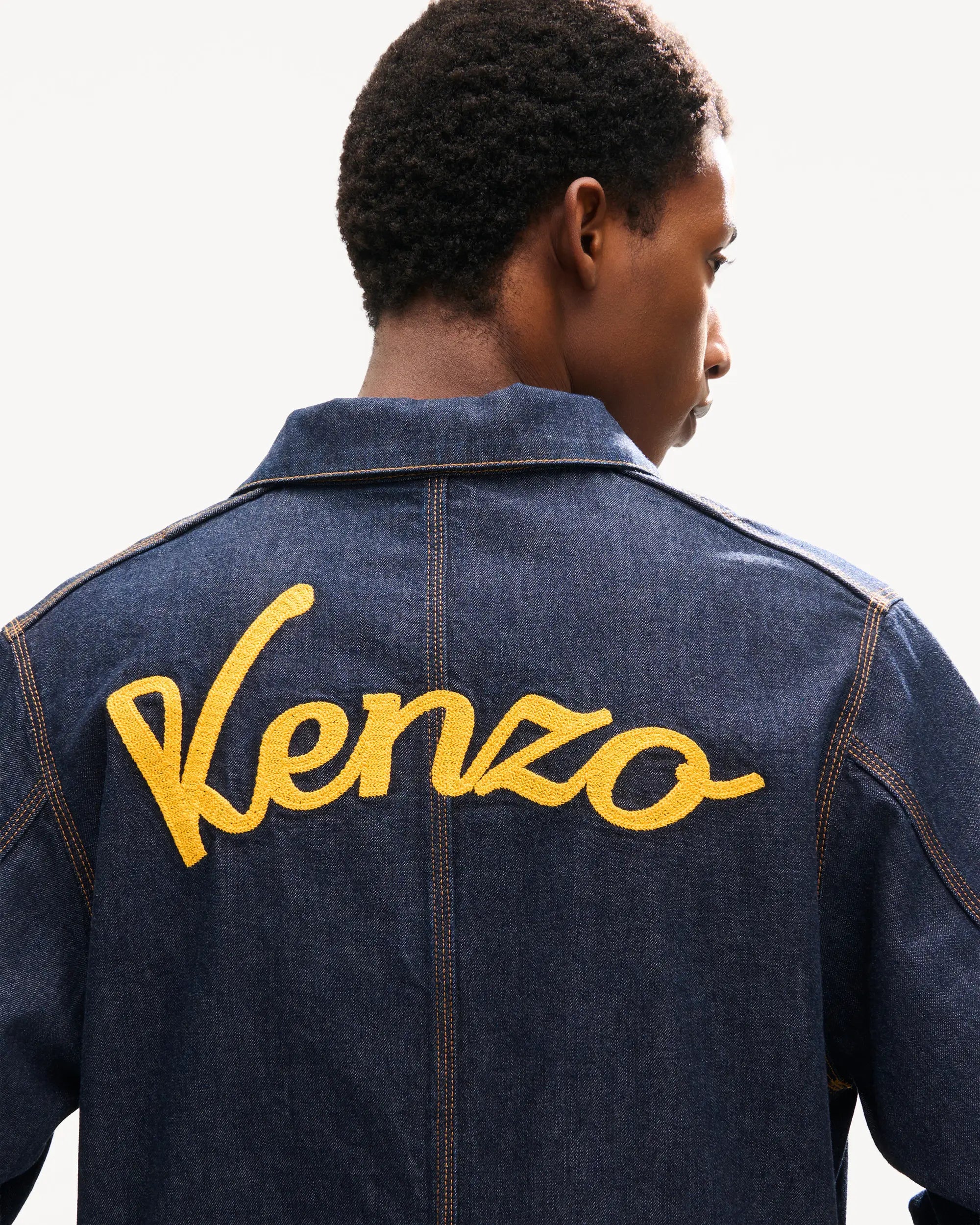 Veste de travail brodée Kenzo Varsity en denim japonais