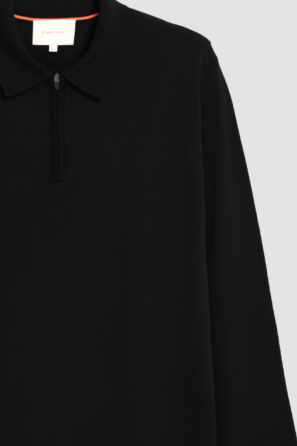 Polo Judson col zippé maille légère Black