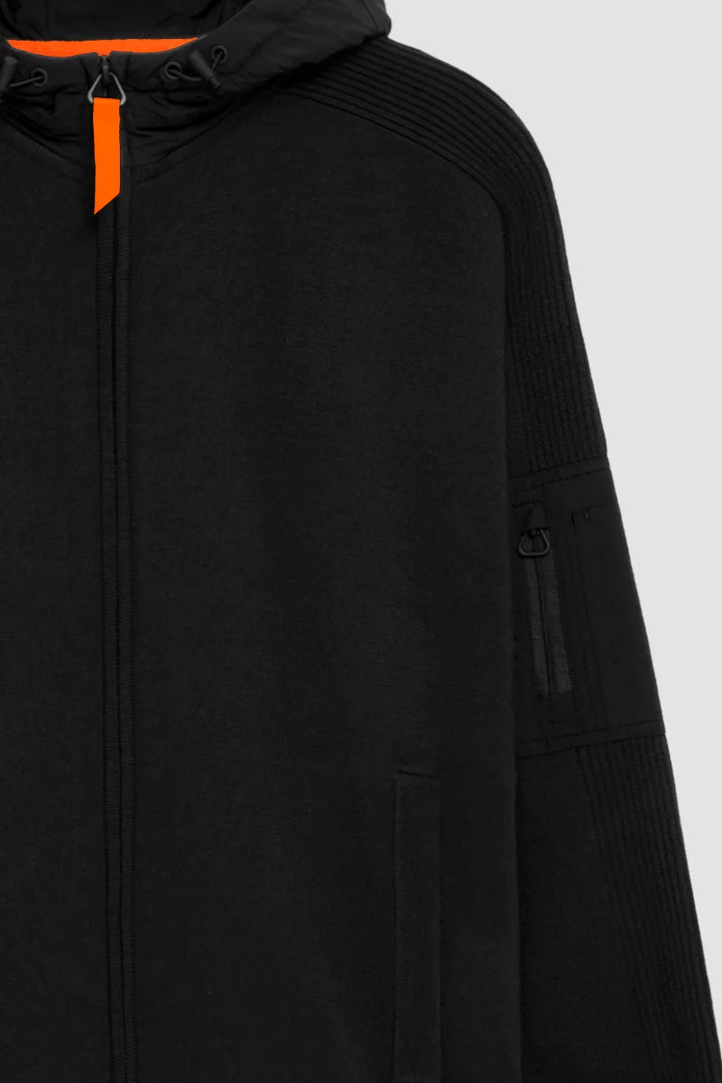 Veste à capuche en maille Seb Black