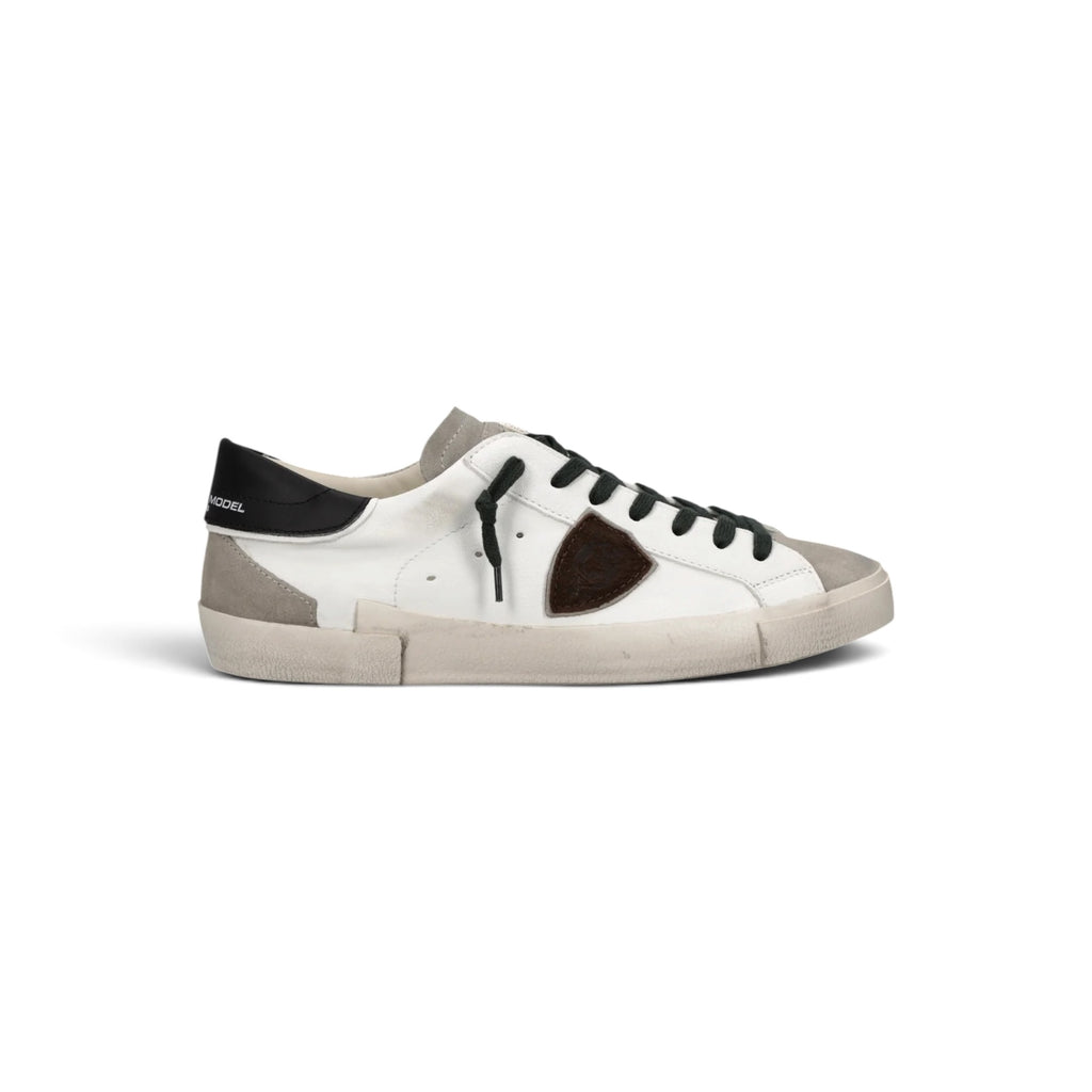 Baskets Prsx Homme, Blanc Noir et Gris