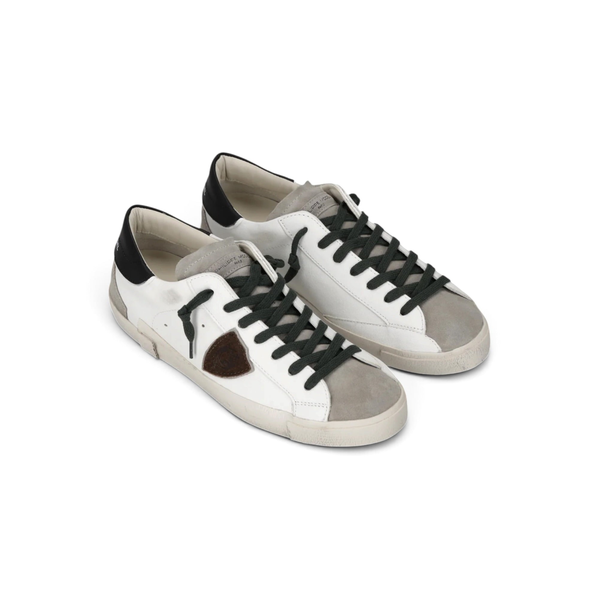 Baskets Prsx Homme, Blanc Noir et Gris