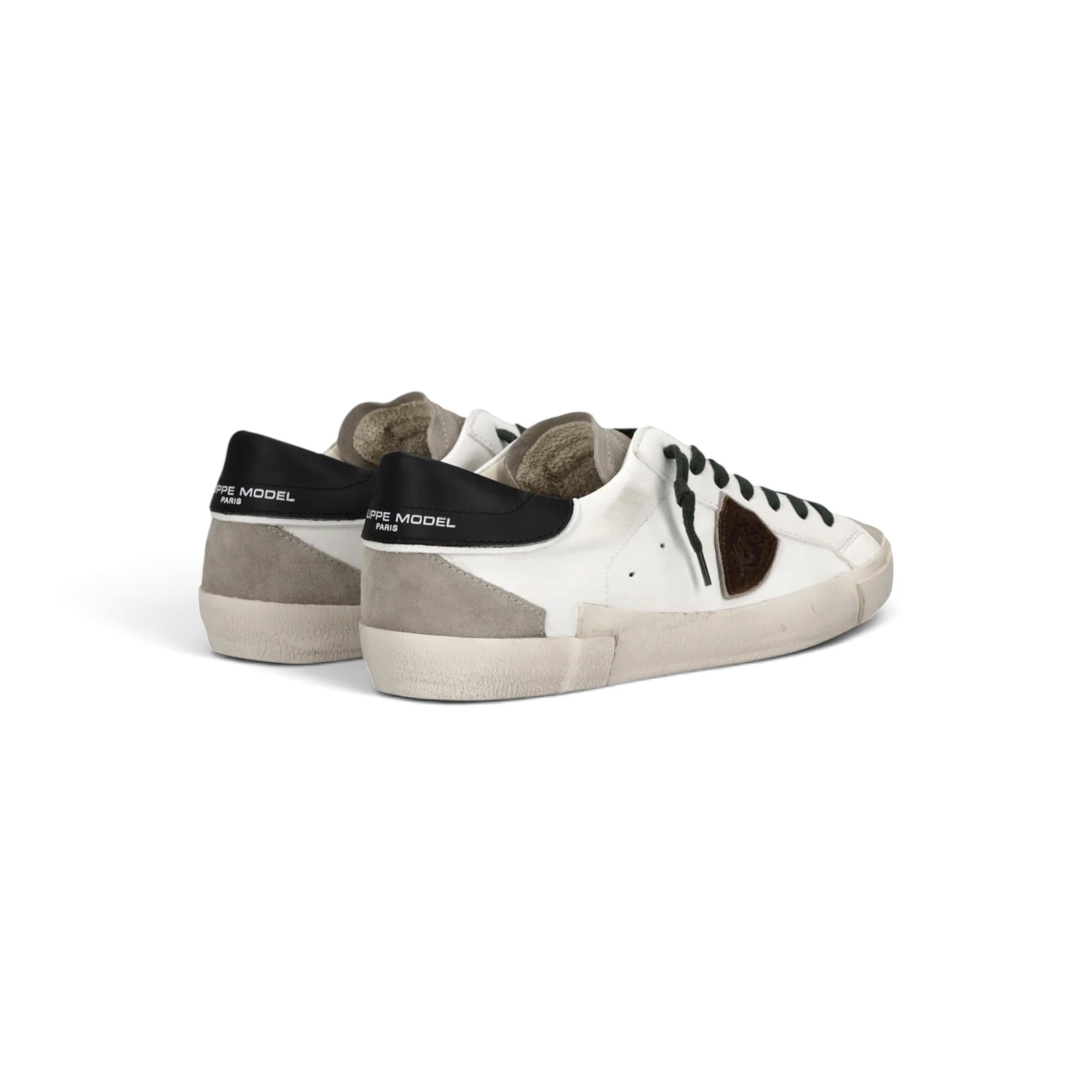 Baskets Prsx Homme, Blanc Noir et Gris