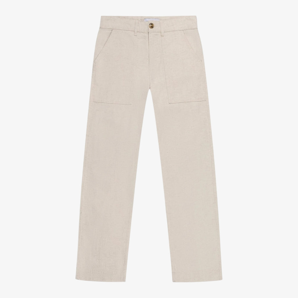 Pantalon Chevreuil en lyocell et lin