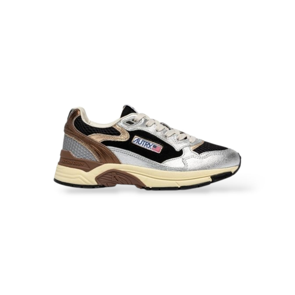 Baskets Hyperway en cuir synthétique argent mesh et daim