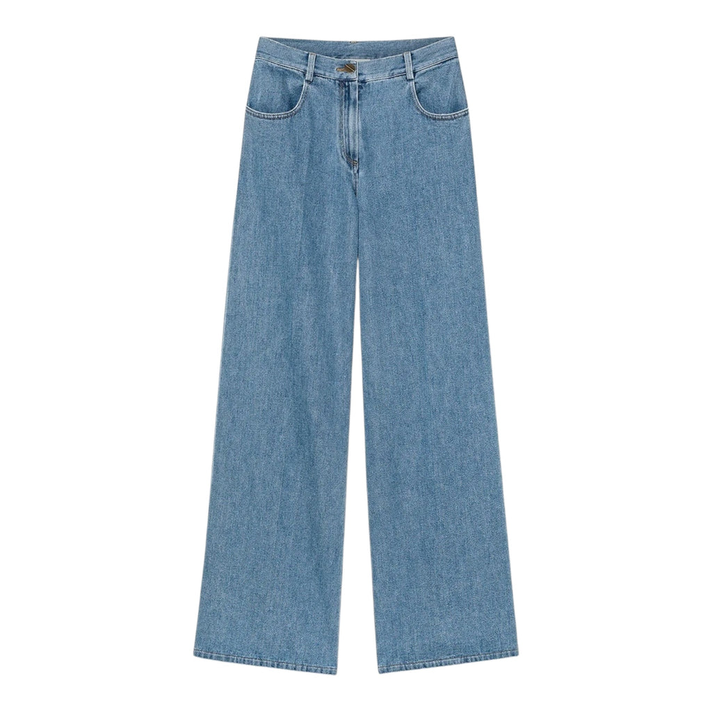 Pantalon 5 poches en denim cavalry celeste