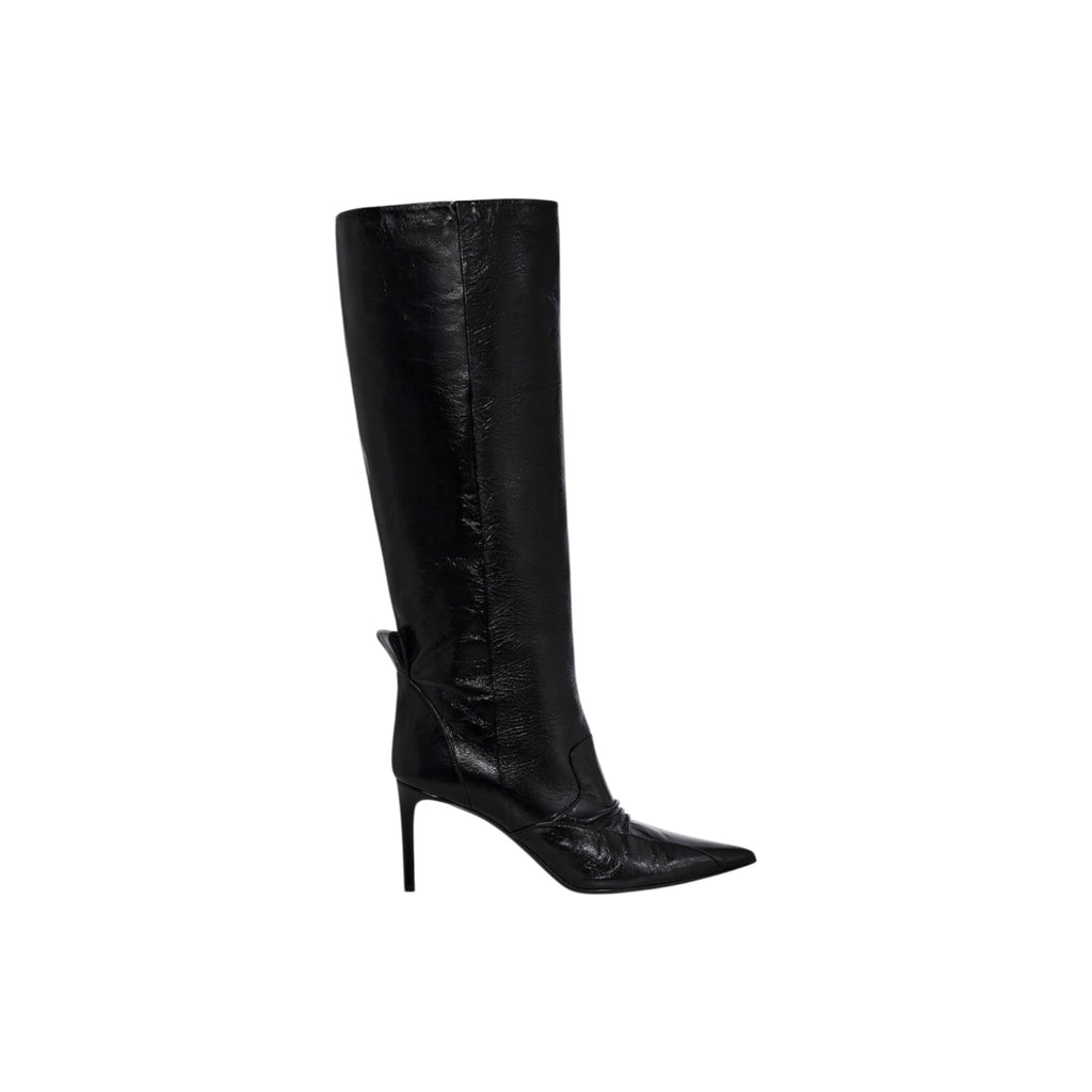 Bottes à talons en cuir