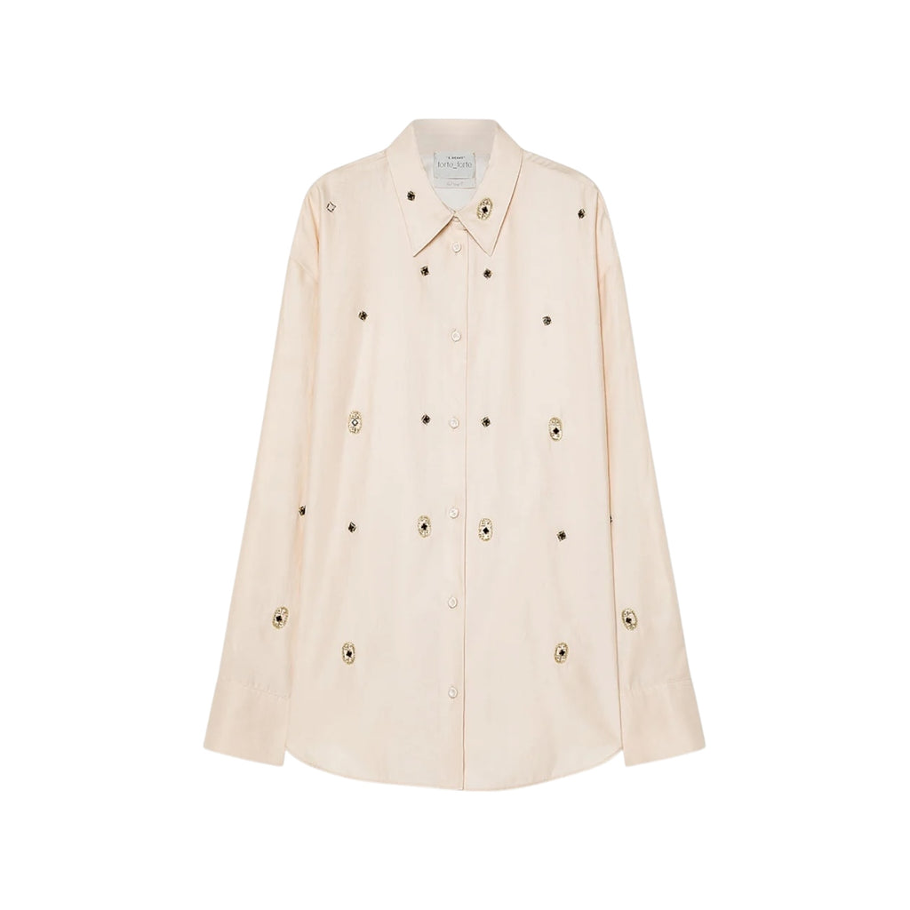 Chemise en sergé avec broderie “le club” loto