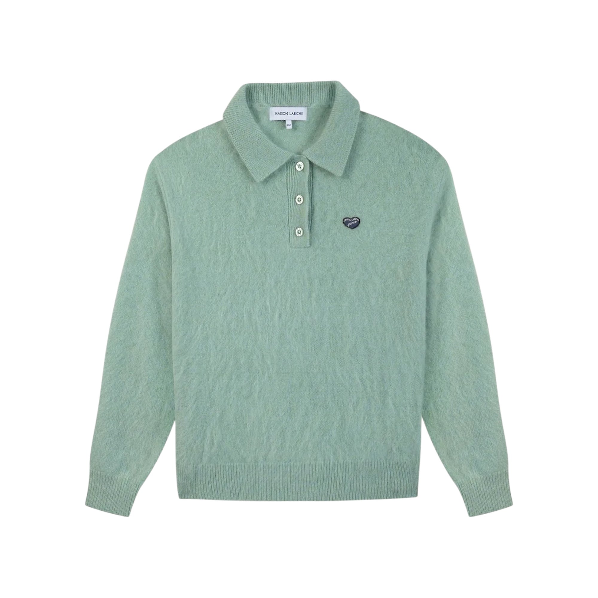 Pull polo Brazza patch cœur, laine et cachemire