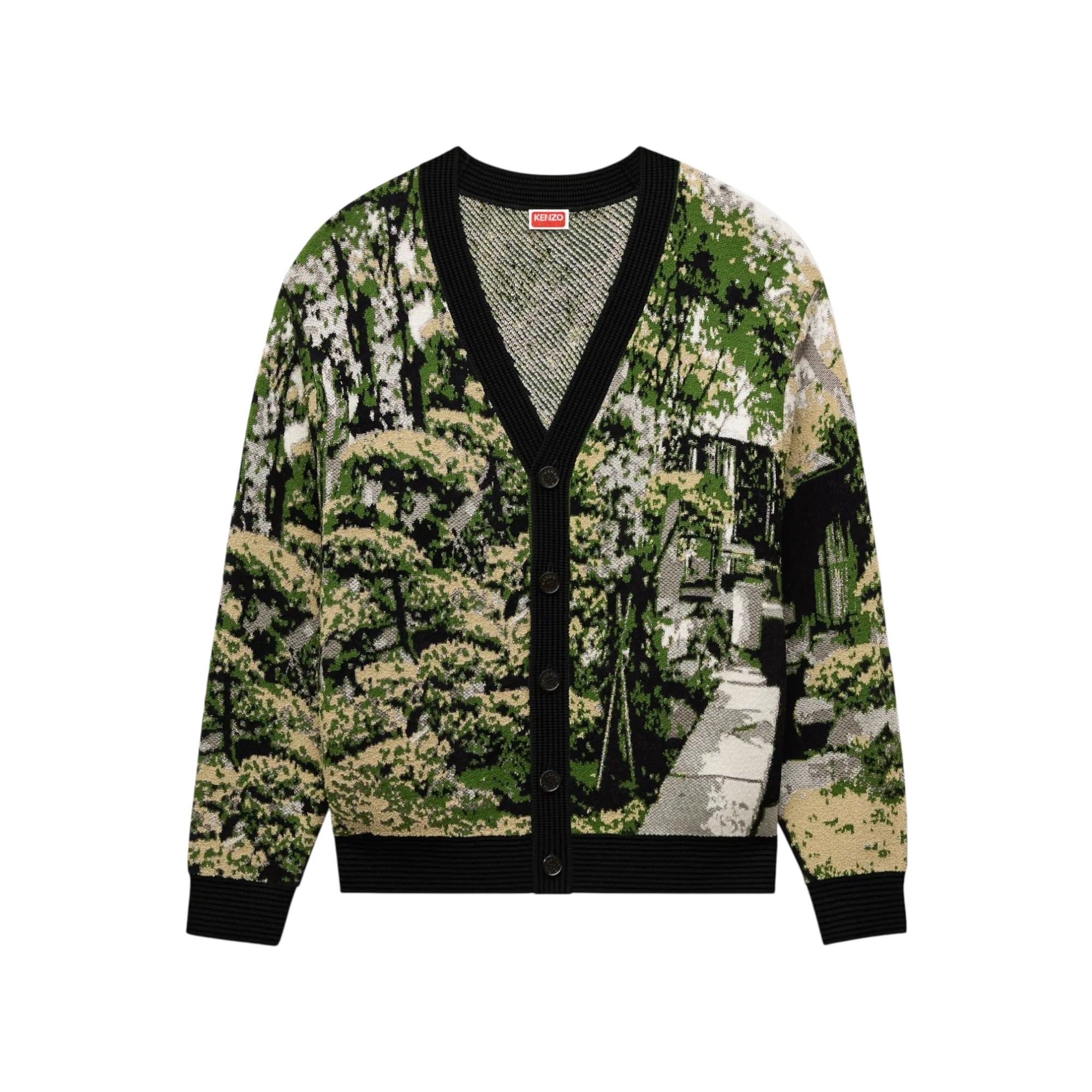 Cardigan Kenzo Japanese Garden en laine et coton