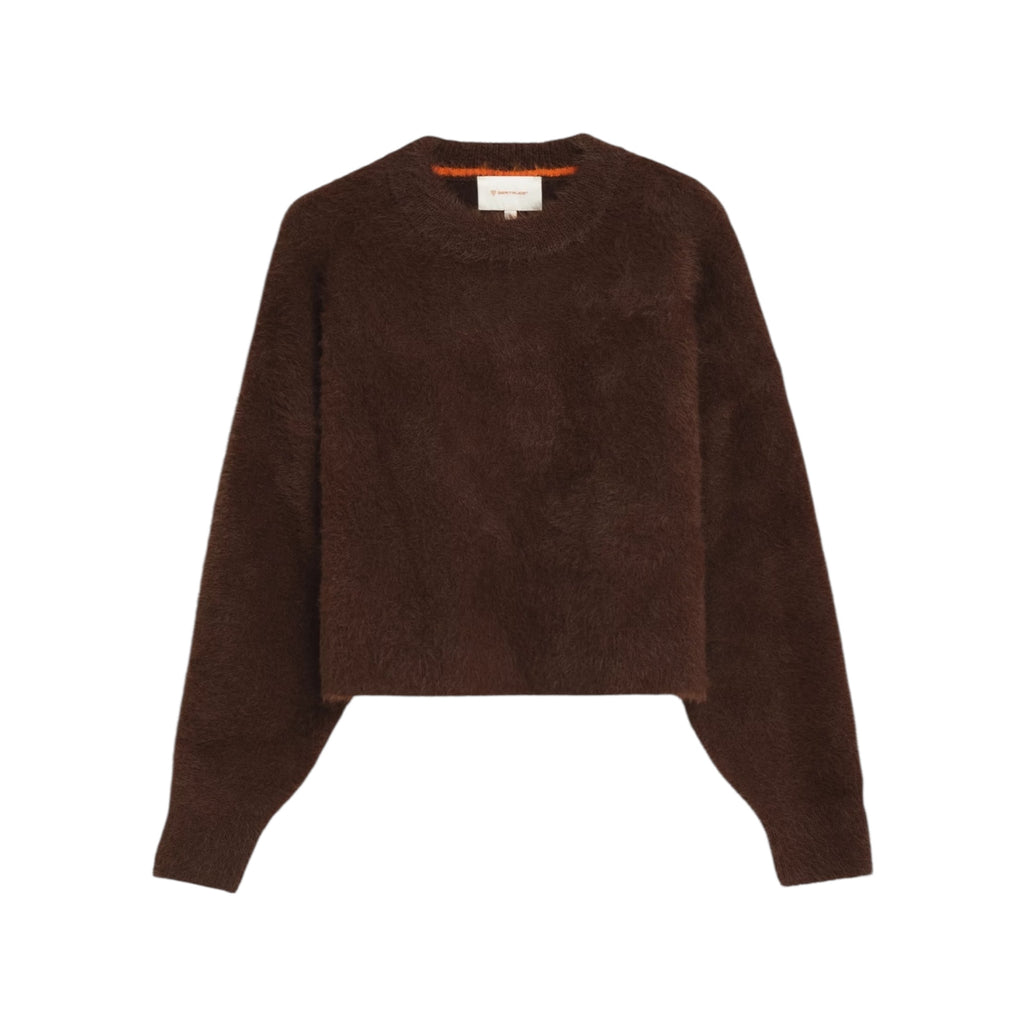 Pull col rond IDA maille brossée bourgogne