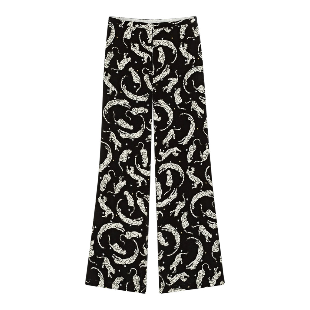 Pantalon en velours à imprimé “ royal leopard ” night