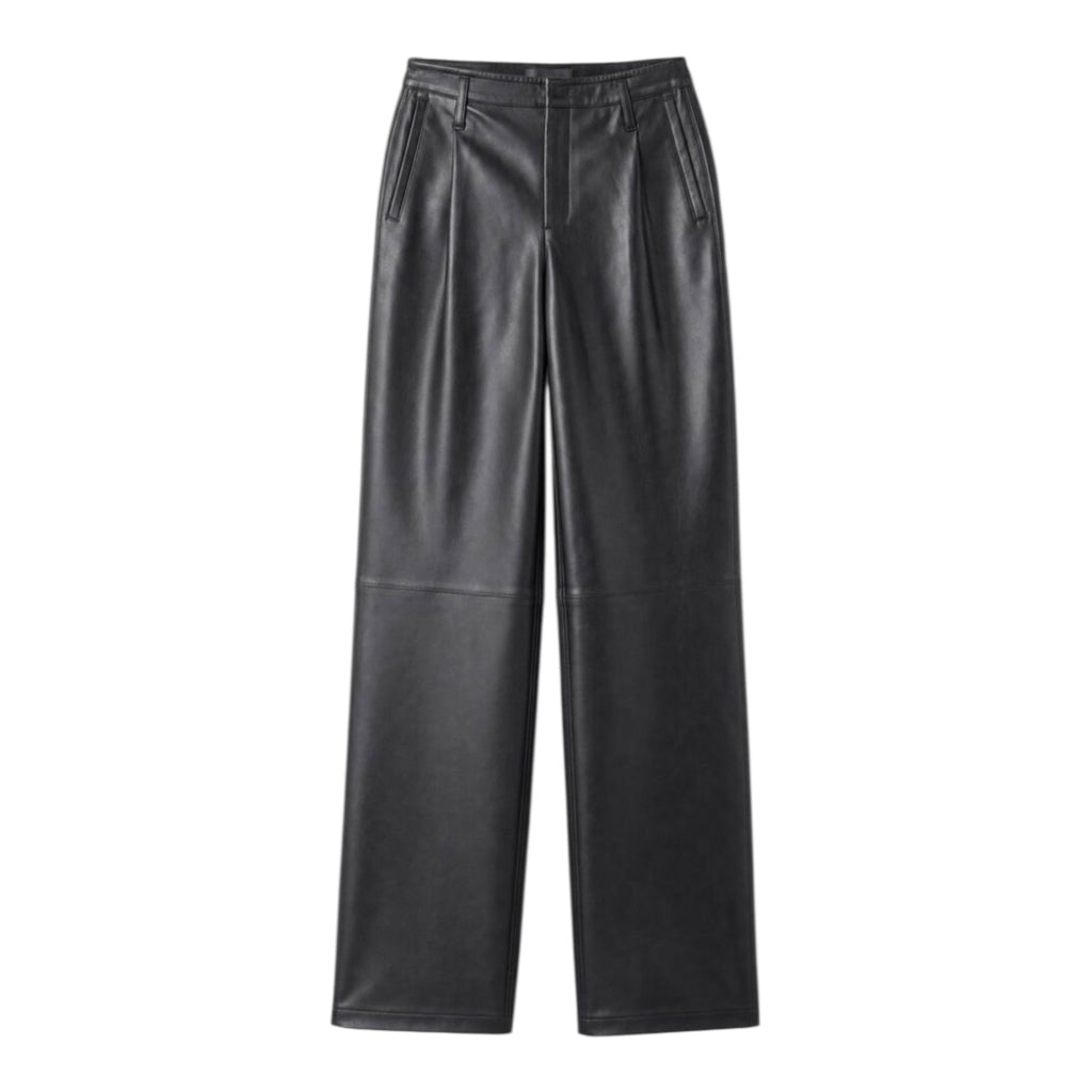Pantalon large en cuir