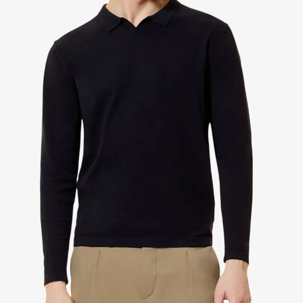Polo manches longues en maille