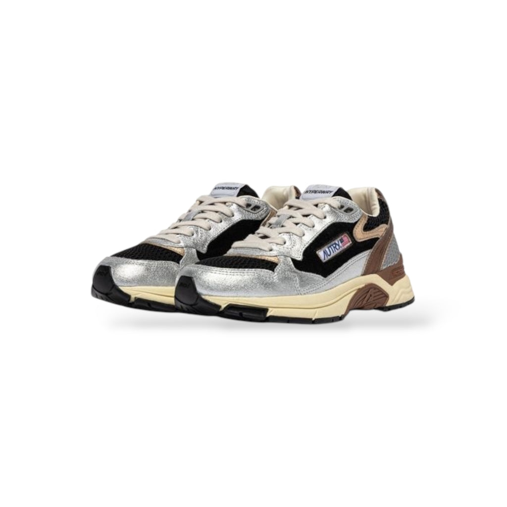 Baskets Hyperway en cuir synthétique argent mesh et daim