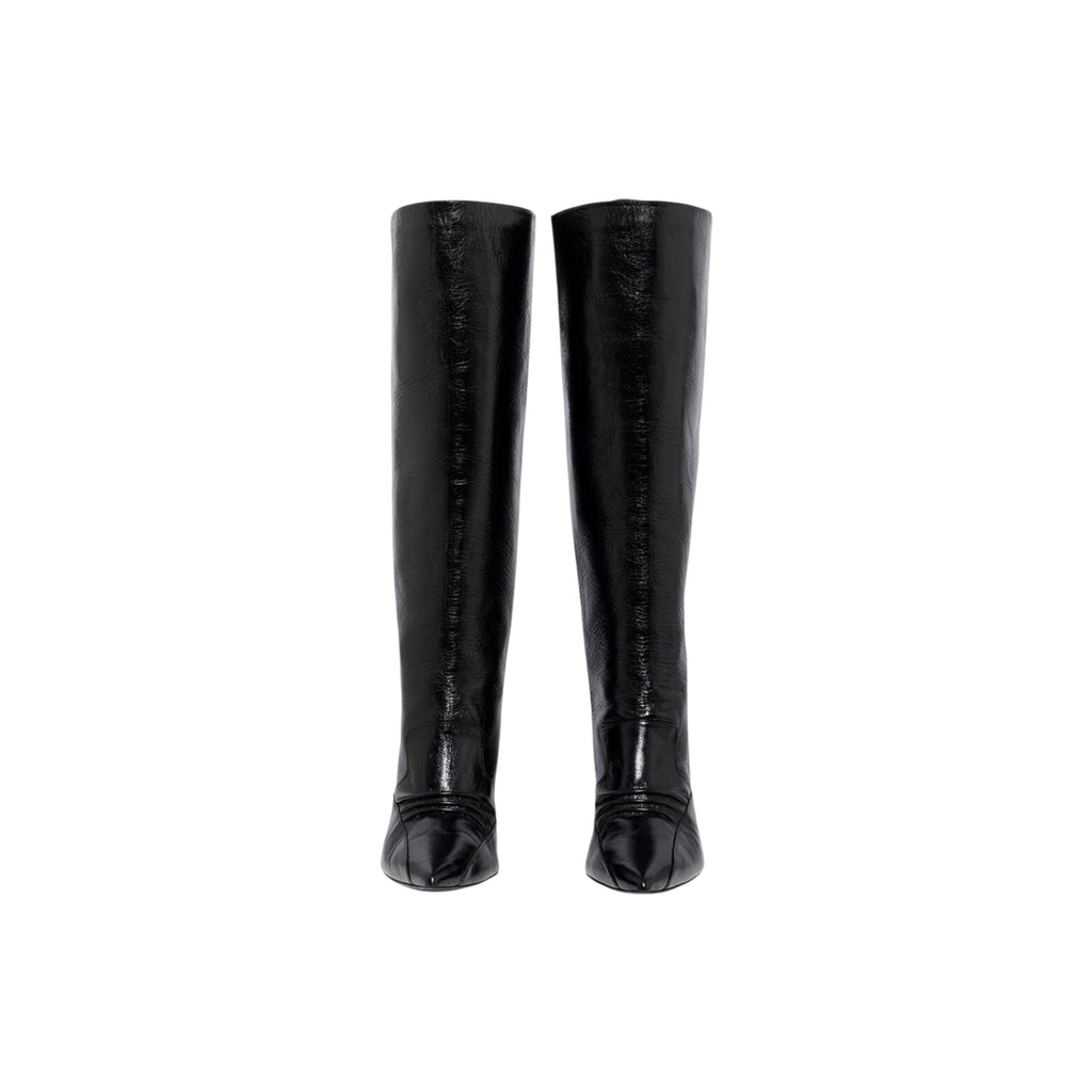 Bottes à talons en cuir