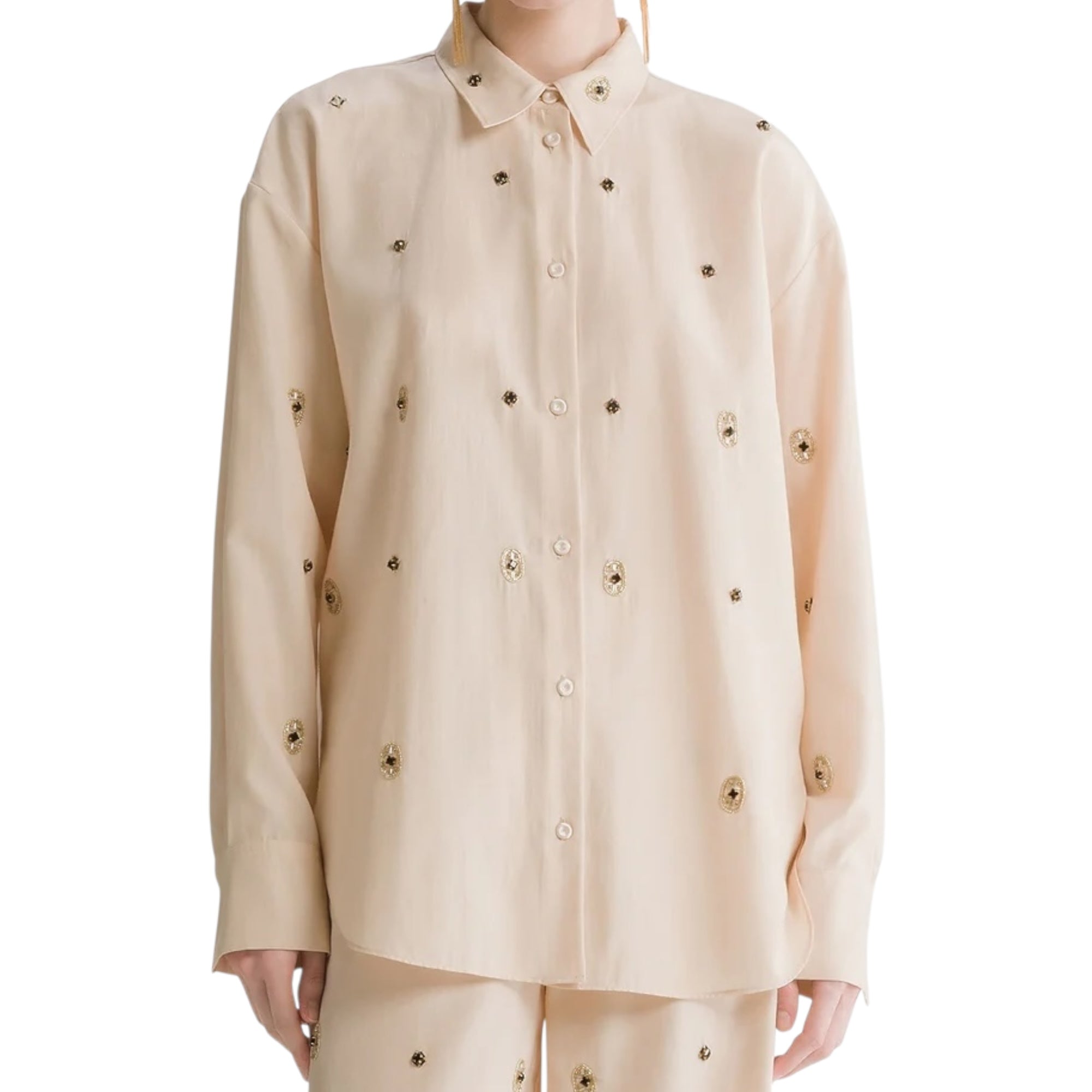 Chemise en sergé avec broderie “le club” loto