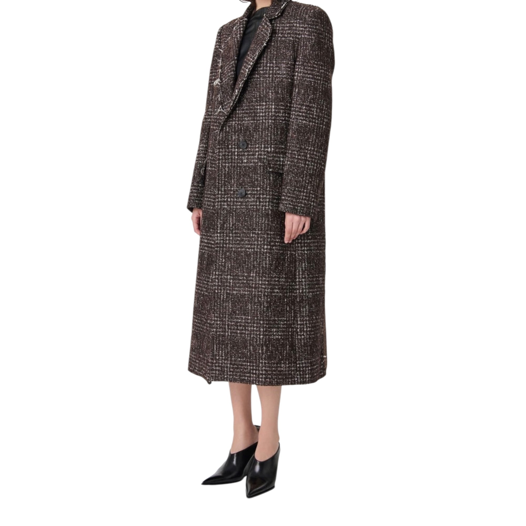 Manteau long en tweed