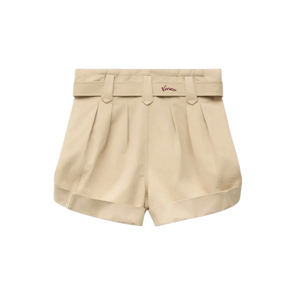 Short taille haute en sergé de coton