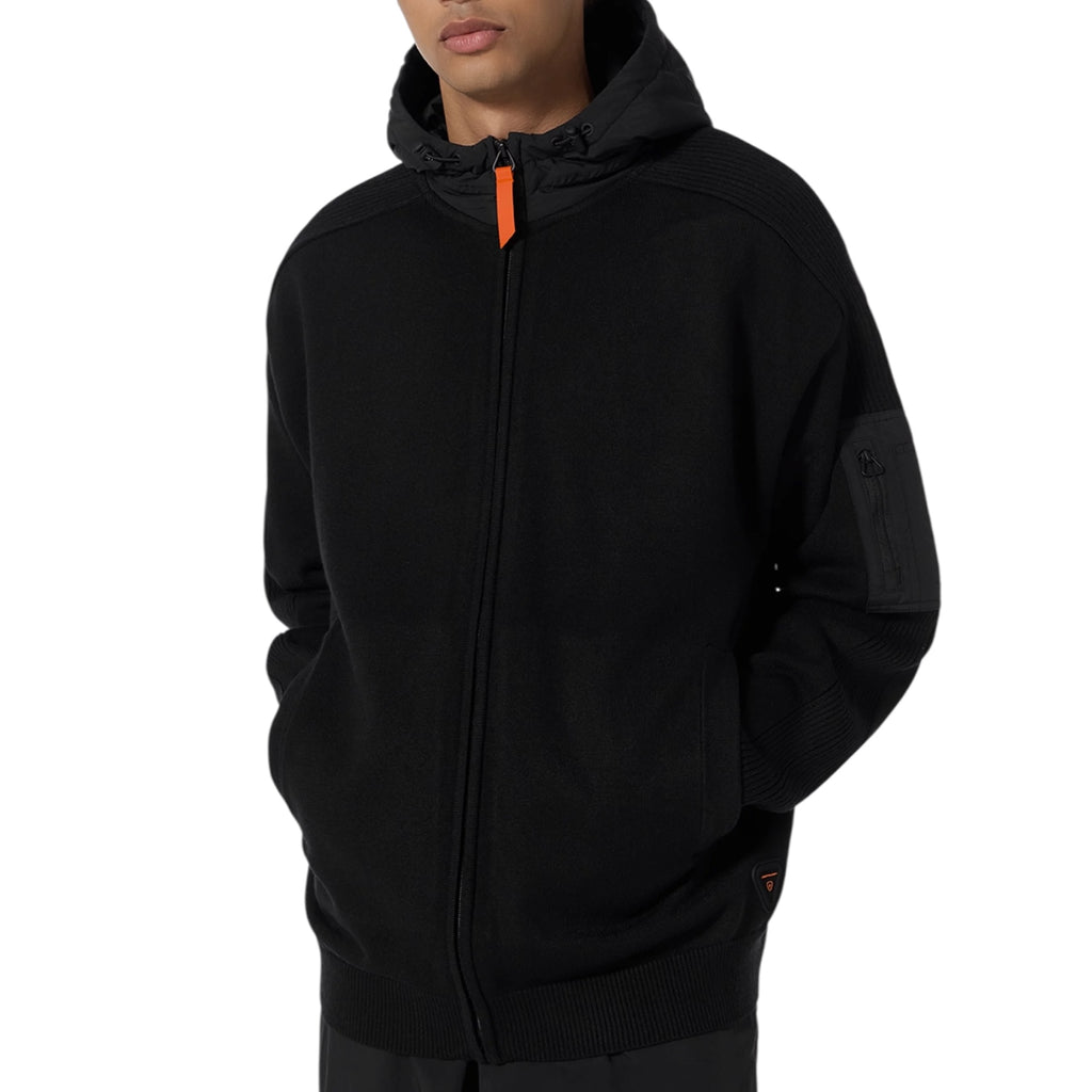 Veste à capuche en maille Seb Black
