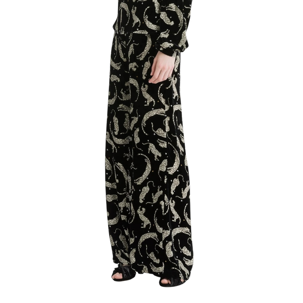 Pantalon en velours à imprimé “ royal leopard ” night