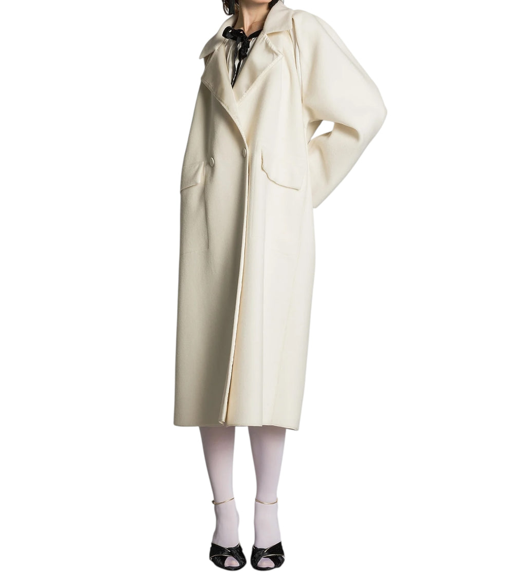 Manteau long croisé style cape diamond