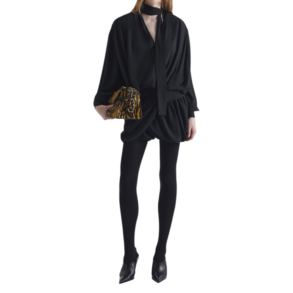 Robe mini drapé Black