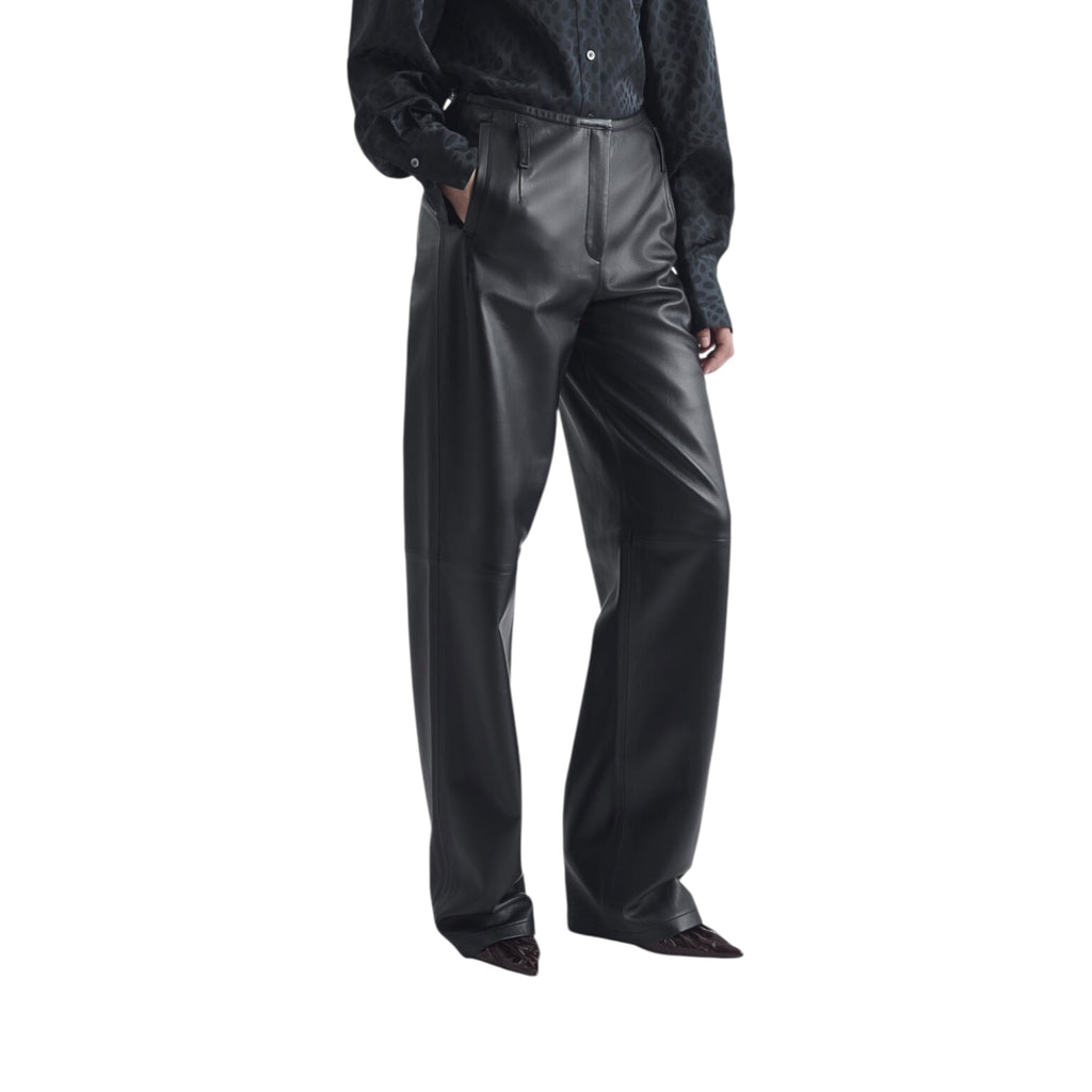 Pantalon large en cuir
