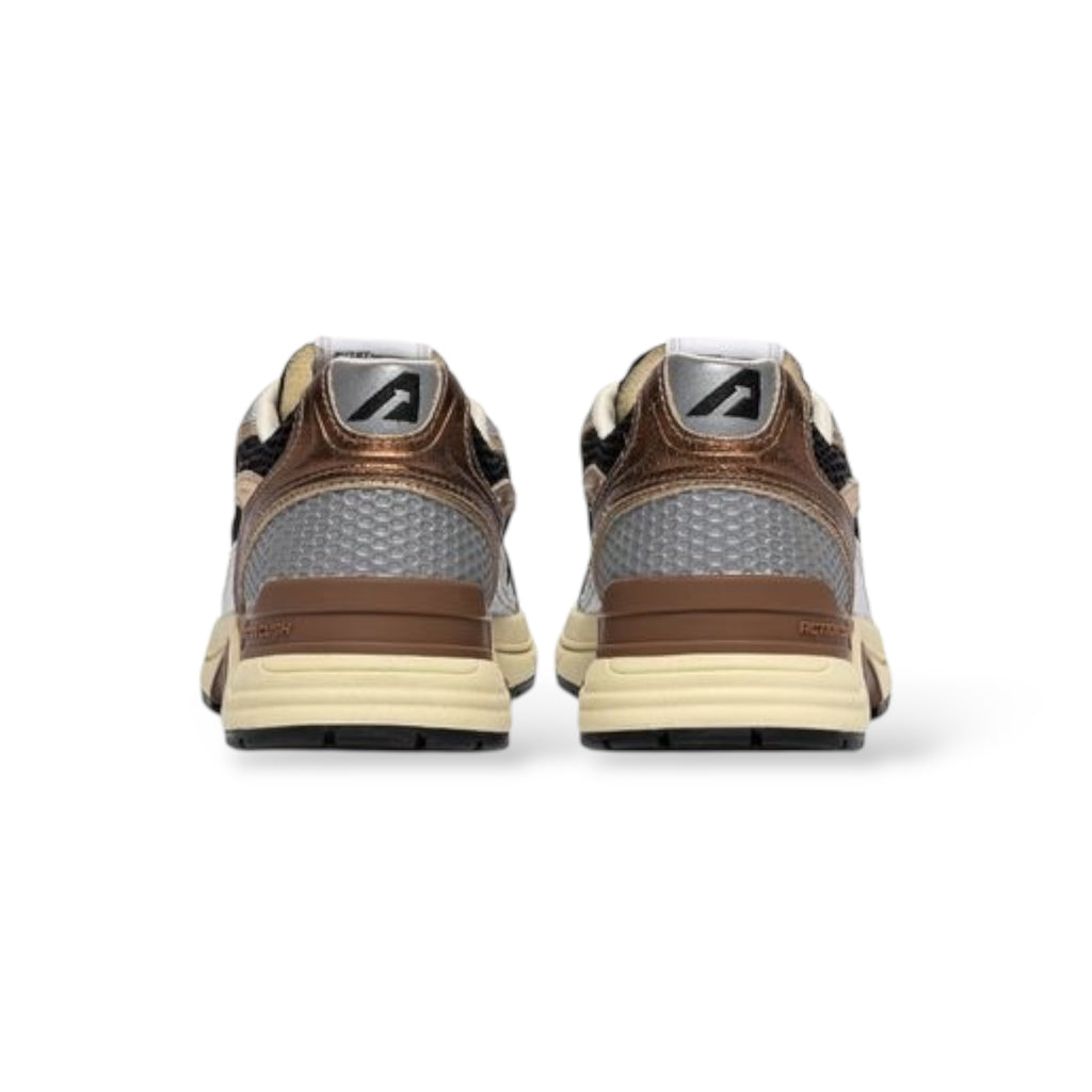 Baskets Hyperway en cuir synthétique argent mesh et daim