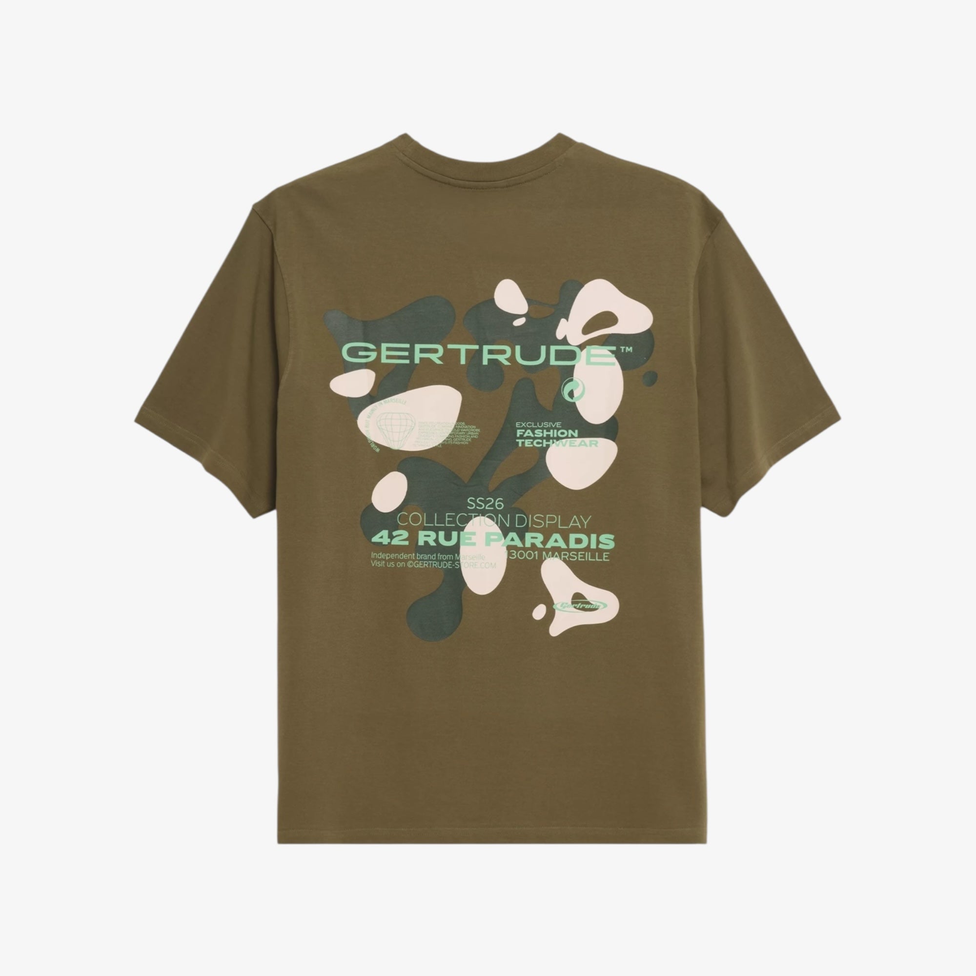 T-shirt Print Spot Leonce Mixte Khaki