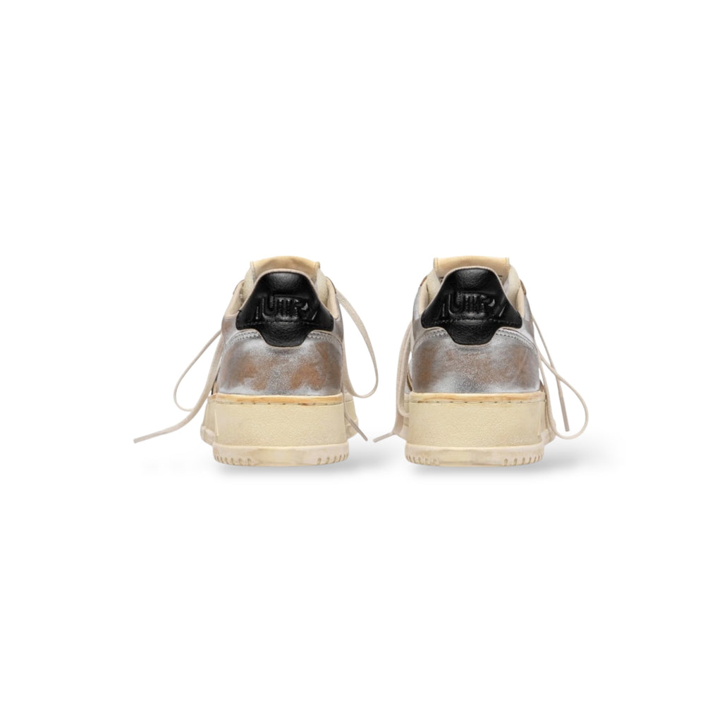 Baskets Medalist Low Super Vintage en cuir argent et noir