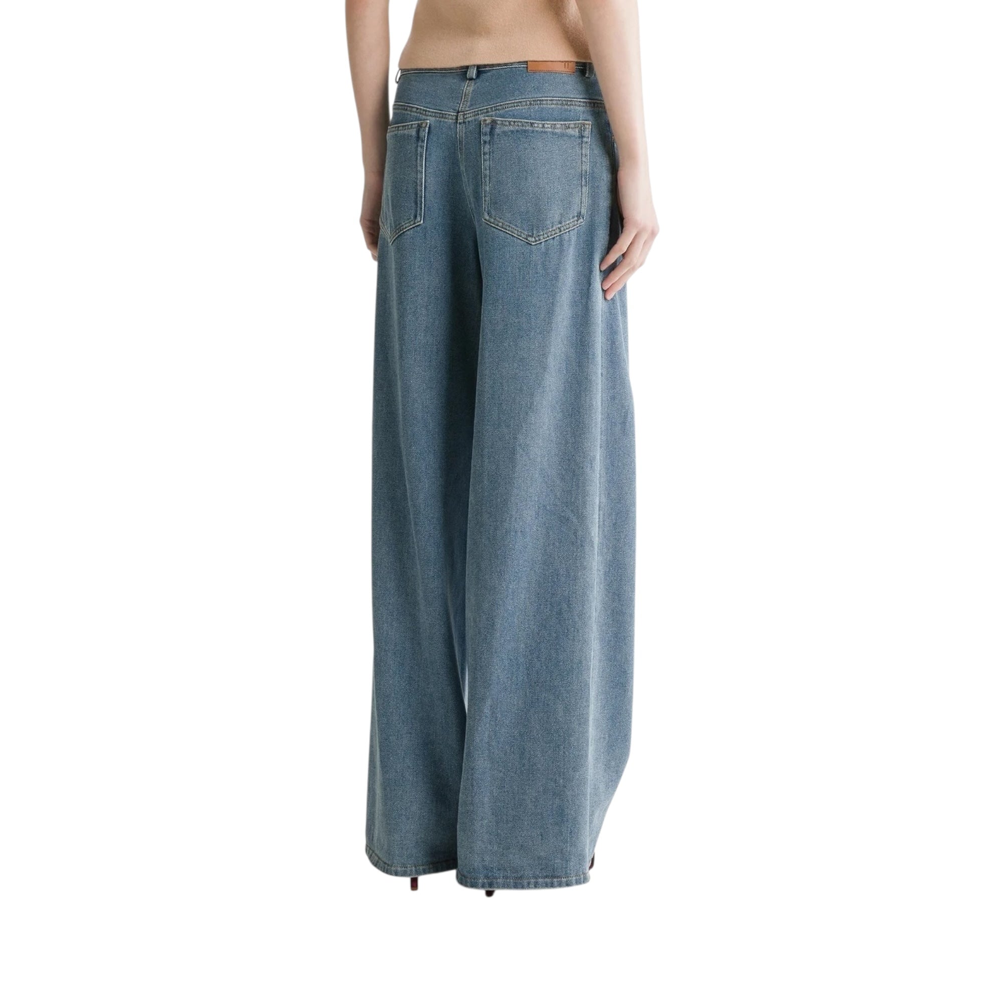 Pantalon 5 poches en denim cavalry celeste