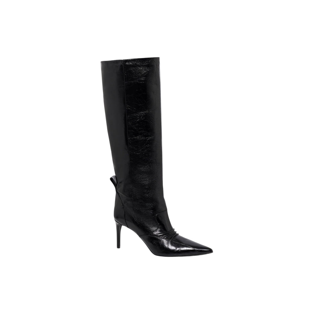 Bottes à talons en cuir
