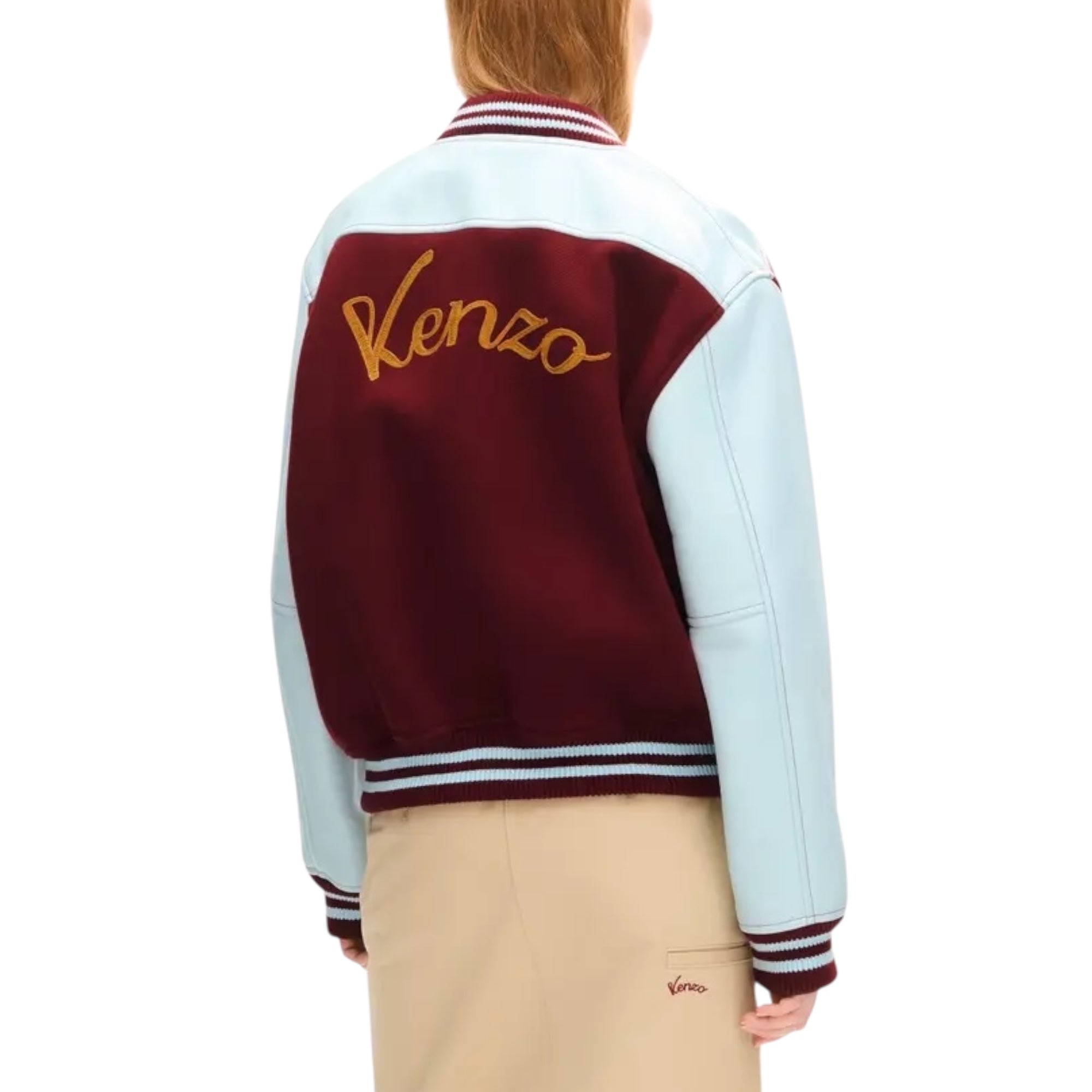 Veste varsity en laine et cuir