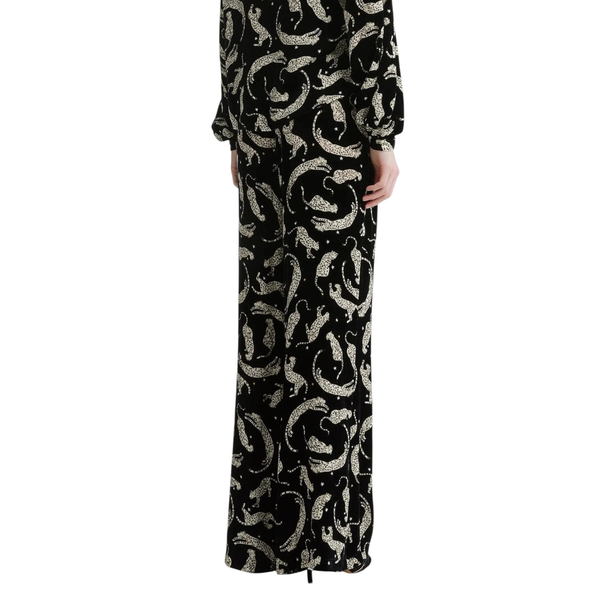 Pantalon en velours à imprimé “ royal leopard ” night