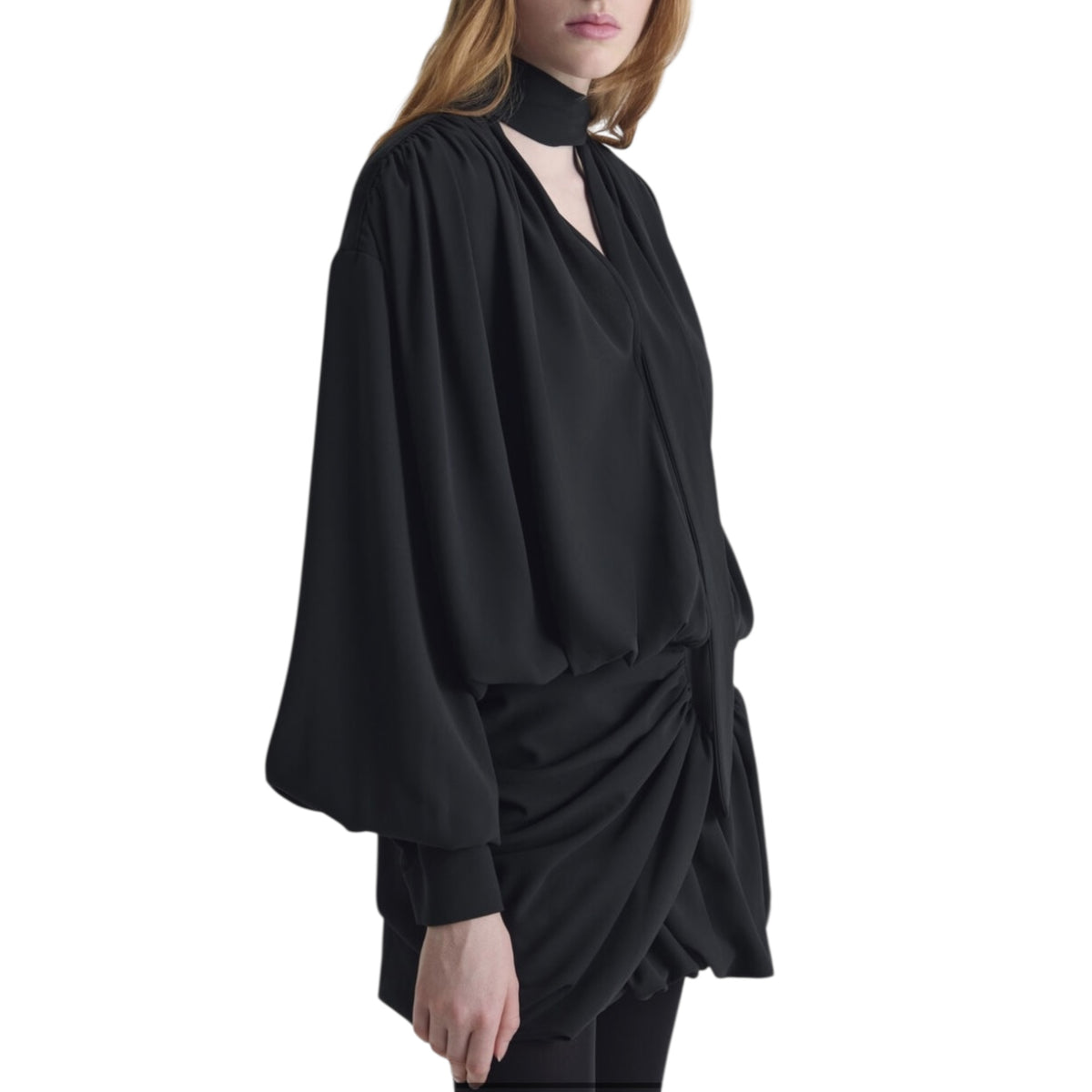 Robe mini drapé Black