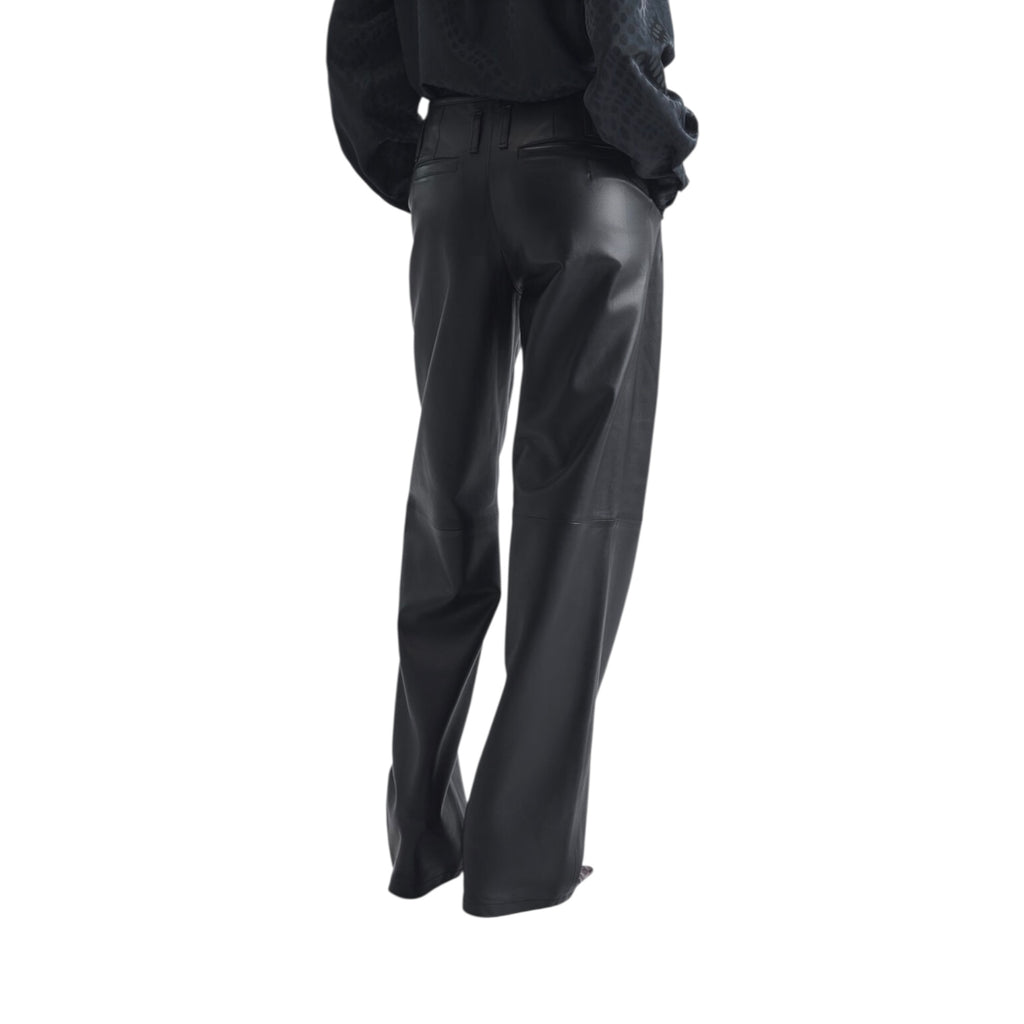 Pantalon large en cuir