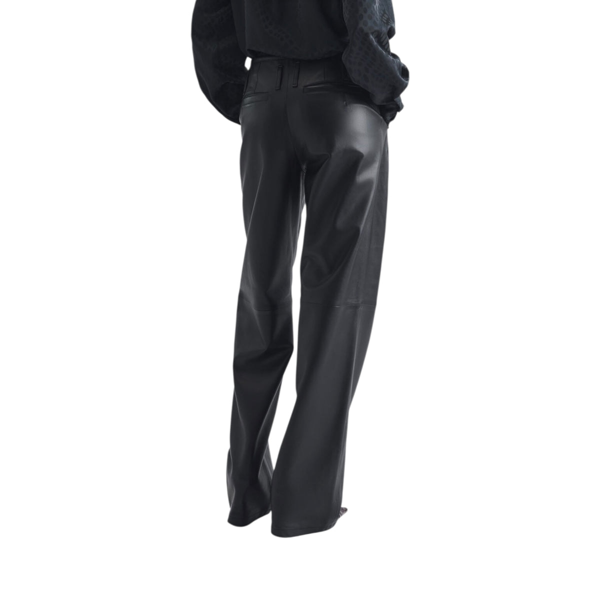 Pantalon large en cuir
