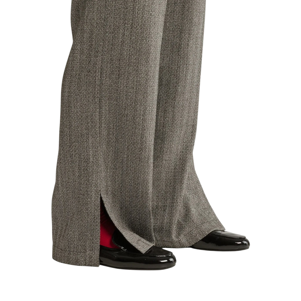 Pantalon en jaspé à chevrons nero